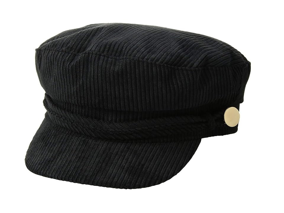 Steve Madden Corduroy Baker Boy Hat (Black) Caps | Zappos