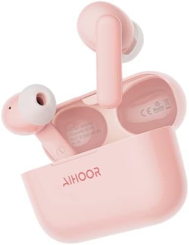 AIHOOR Wireless Earbuds for iOS & Android Phones, Bluetooth 5.0 in-Ear Headphones with Extra Bass... | Amazon (US)