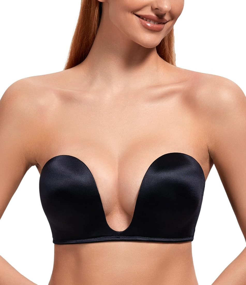 Exclare Women's Multiway U Shaped Underwire Push Up Padded Convertible Multiway Deep V Plunge Str... | Amazon (CA)