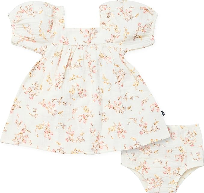 Modern Moments by Gerber baby-girls 2-piece Puffed Sleeve Dress & Diaper Cover Set | Amazon (US)