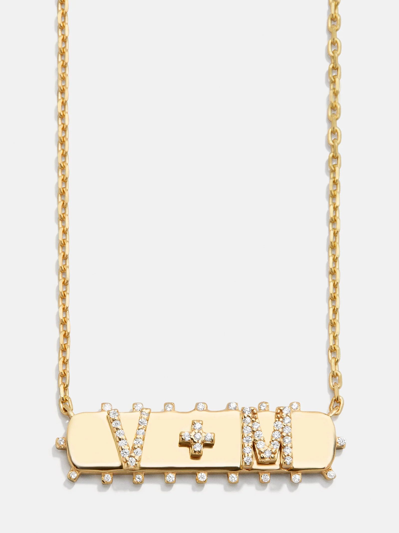 18K Gold Initial Plus Initial Necklace | BaubleBar (US)