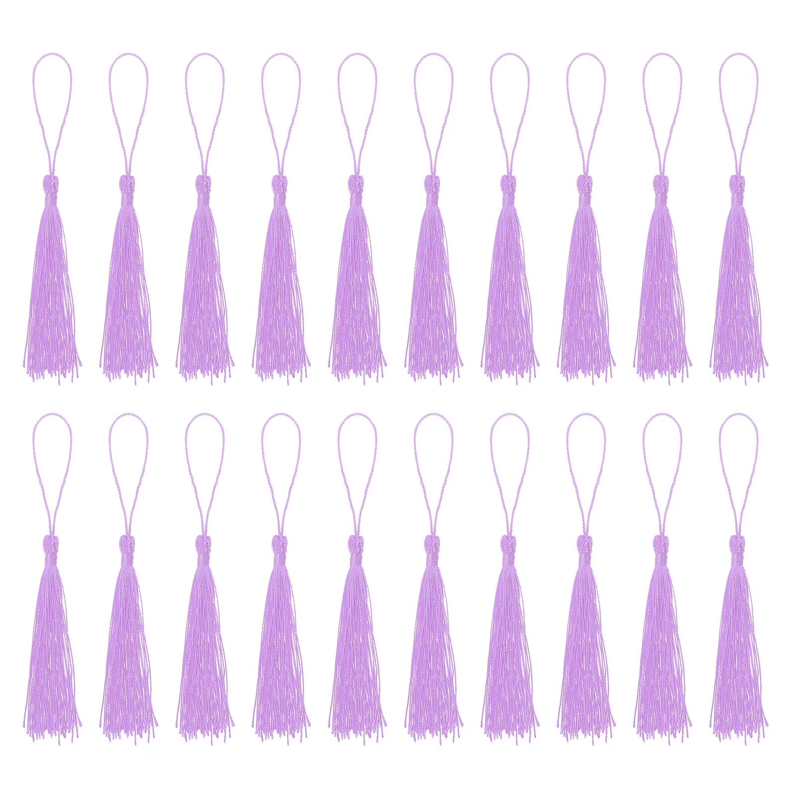 Uxcell 30Pack 5" Silky Bookmark Tassels with Loop for DIY Craft Accessory, Pink-Purple | Walmart (US)