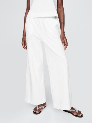 Organic Cotton Heavyweight Cropped Wide-Leg Pants | Gap (US)