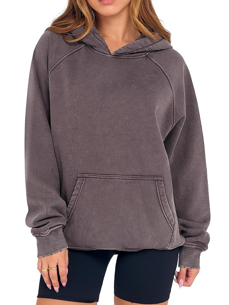 ANRABESS Womens Acid Wash Hoodie Oversized Long Sleeve 2025 Fall Fashion Sweatshirts | Amazon (US)