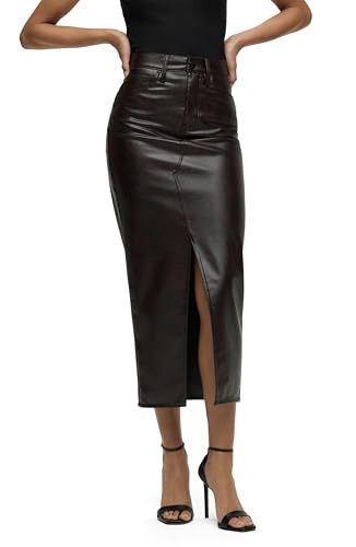 HUDSON Women's Reconstructed Skirt, Marbled Vegan Leather | Amazon (US)