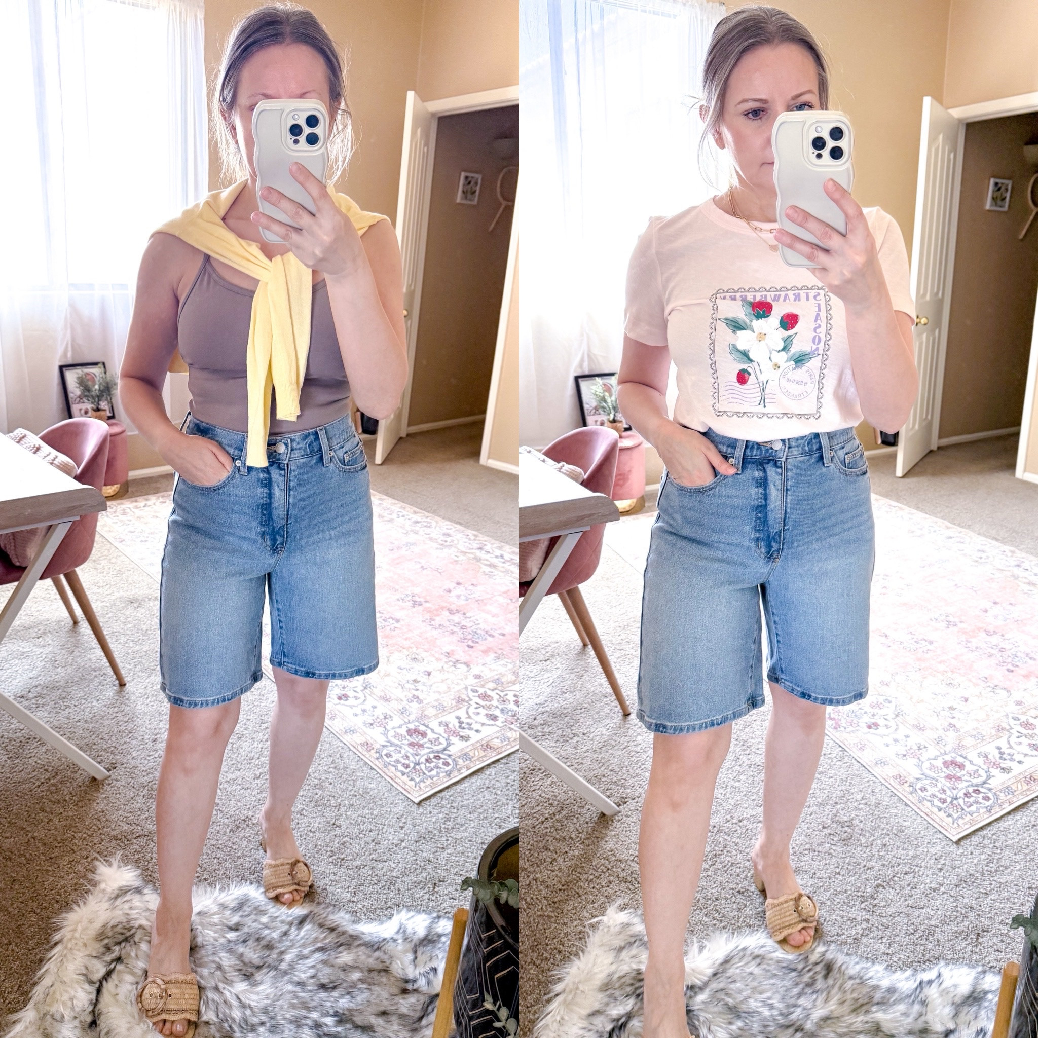 Love these Time and Tru High Rise Denim Bermuda Shorts from Walmart. These shorts, with a 9” inseam and some stretch, are lightweight and perfect for summer. They are only $17. So affordable! Wearing size 2. Here’s 2 outfit ideas for summer. 


Summer outfits, Walmart shorts, denim shorts, shorts outfits

#LTKPetite #LTKOver40 #LTKSeasonal