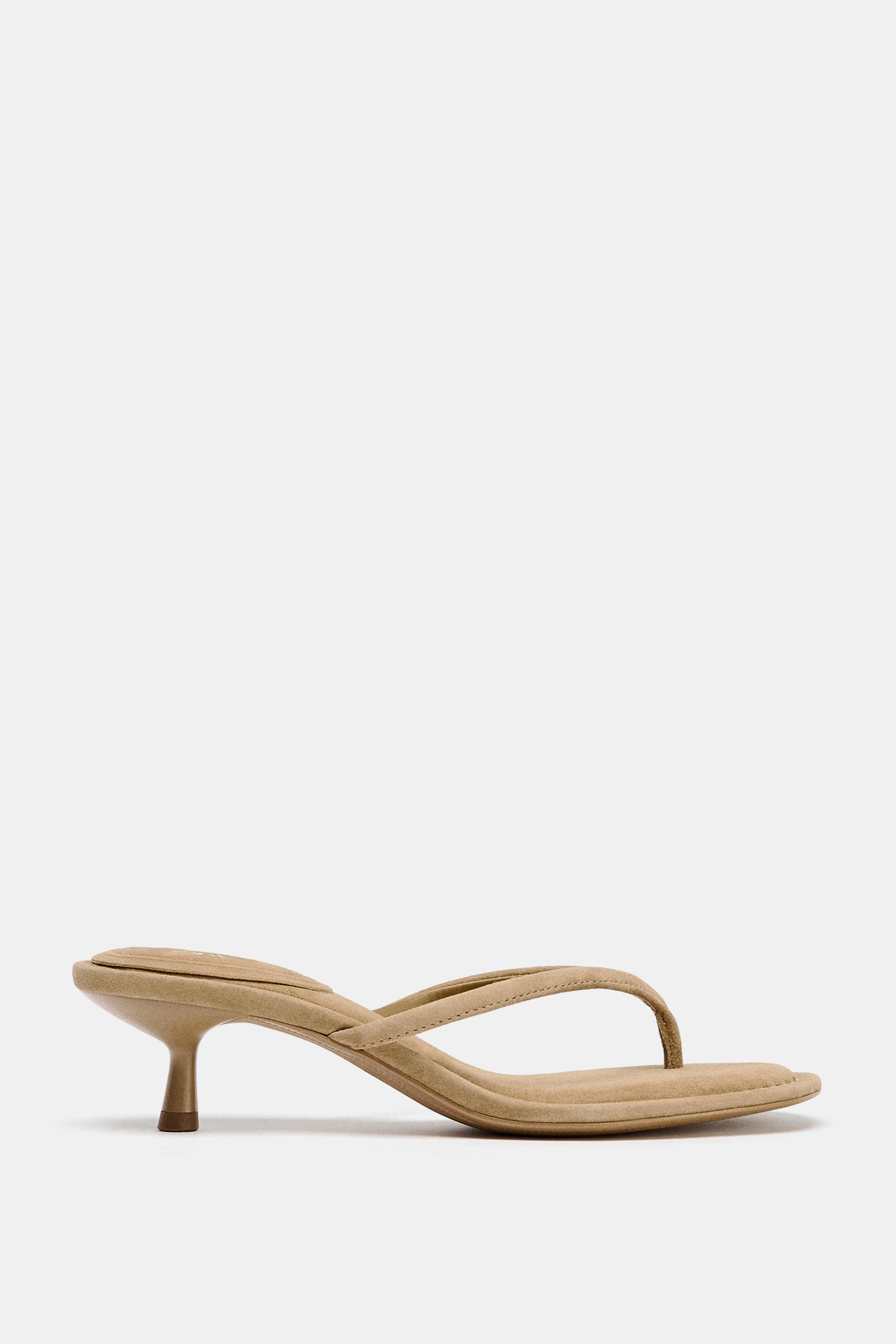 SPLIT SUEDE HEELED SANDALS | Zara AU