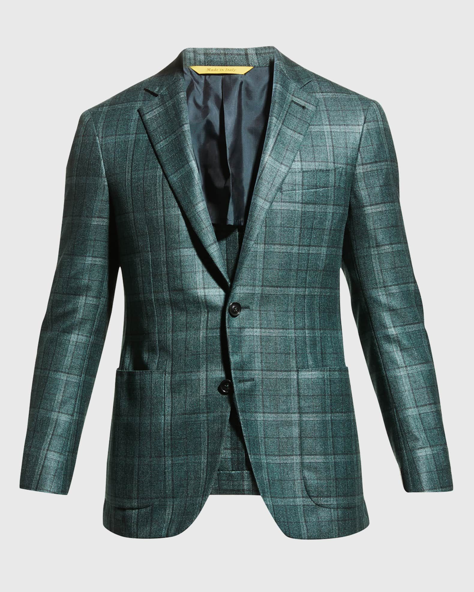 Canali Men's Windowpane Wool Sport Coat | Neiman Marcus