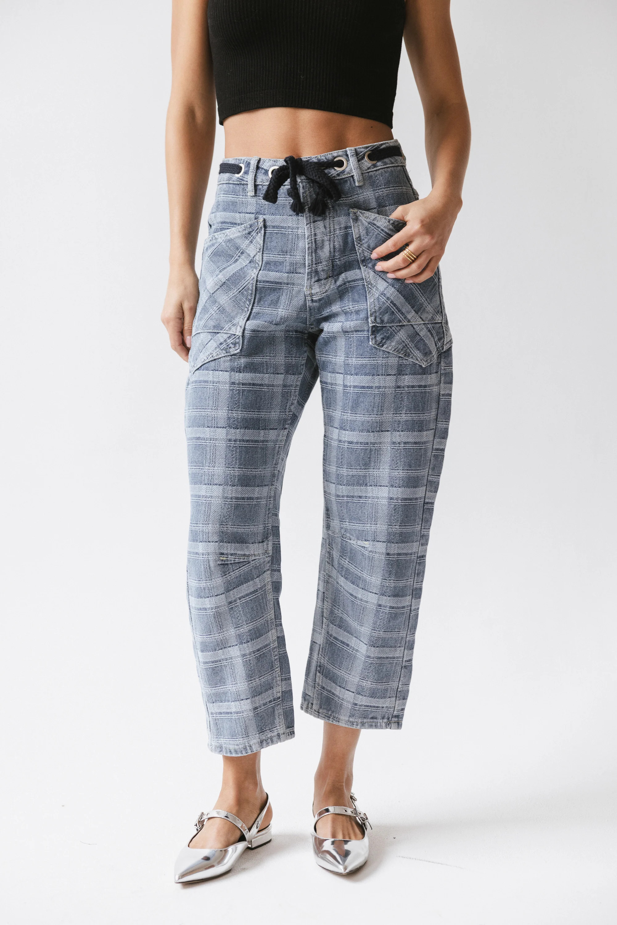 Judy Plaid Barrel Jeans | Böhme US