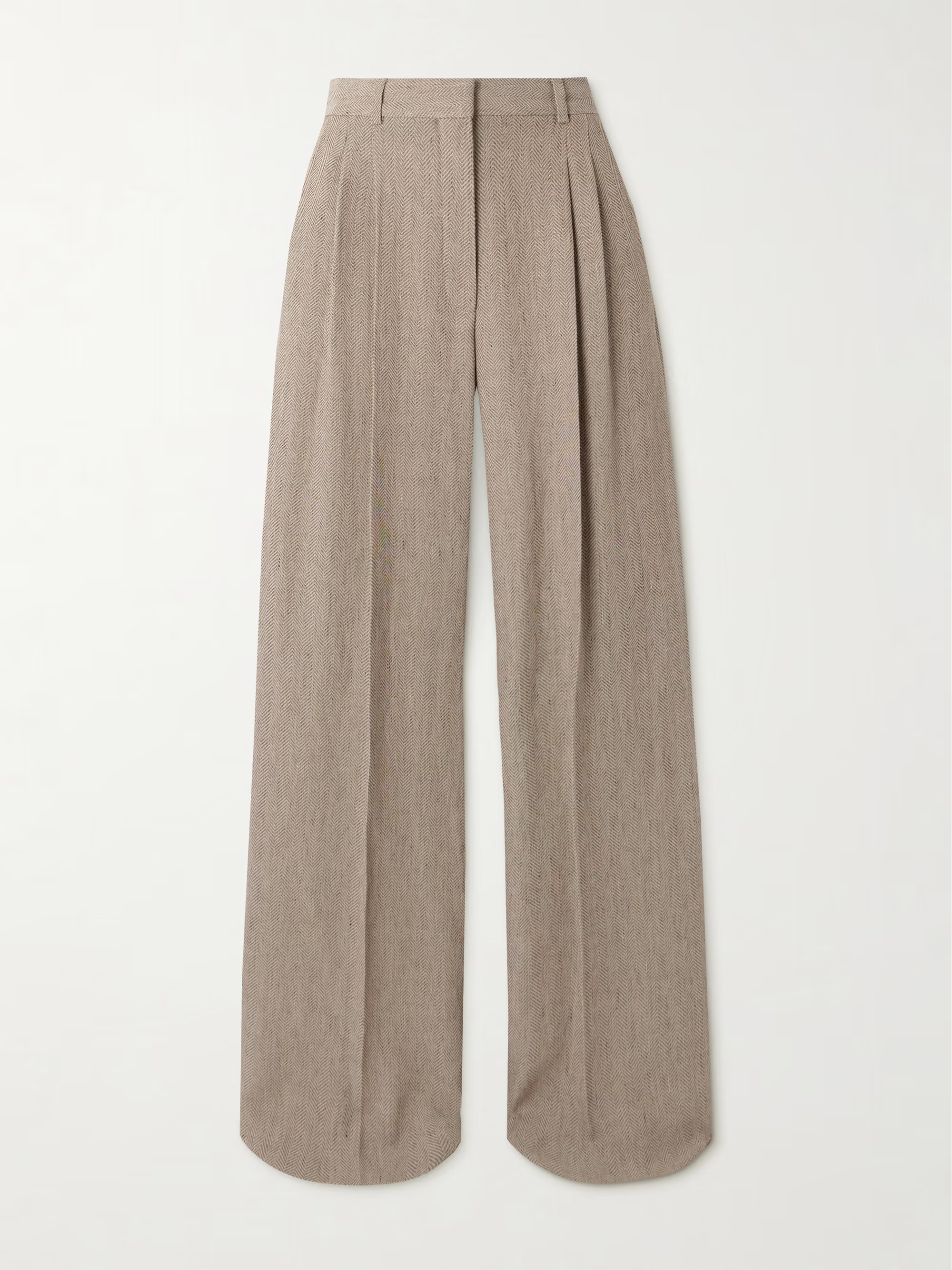 Nyack pleated herringbone linen wide-leg pants | NET-A-PORTER APAC