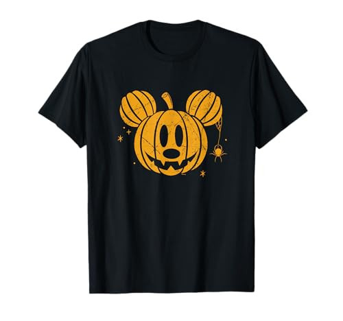 Disney Mickey Mouse Halloween Jack-o’-Lantern Distressed T-Shirt | Amazon (US)