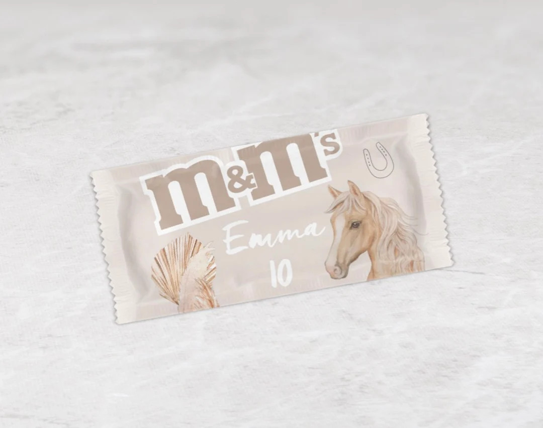 A: M&Ms Pferd, Kindergeburtstag feiern, party dekoration, personalisierte verpackungen, mädchen,... | Etsy (DACH)