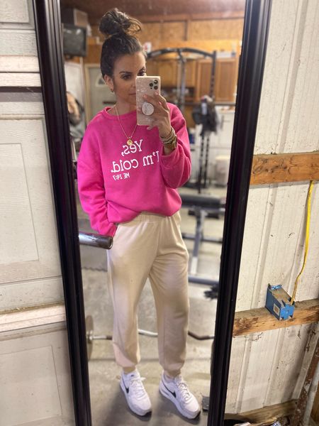 Workout ootd
Comfies for the win! Shein sweatshirt-
Sized up 2 sizes to a L
Amazon sweatpants- size small 
Sneakers Tts 

#LTKSeasonal #LTKstyletip #LTKunder50