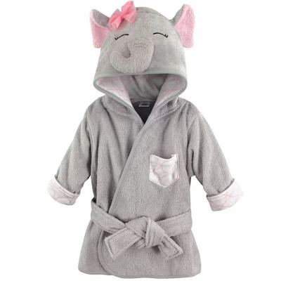 Hudson Baby Infant Girl Cotton Animal Face Bathrobe, Pretty Elephant, 0-9 Months | Target
