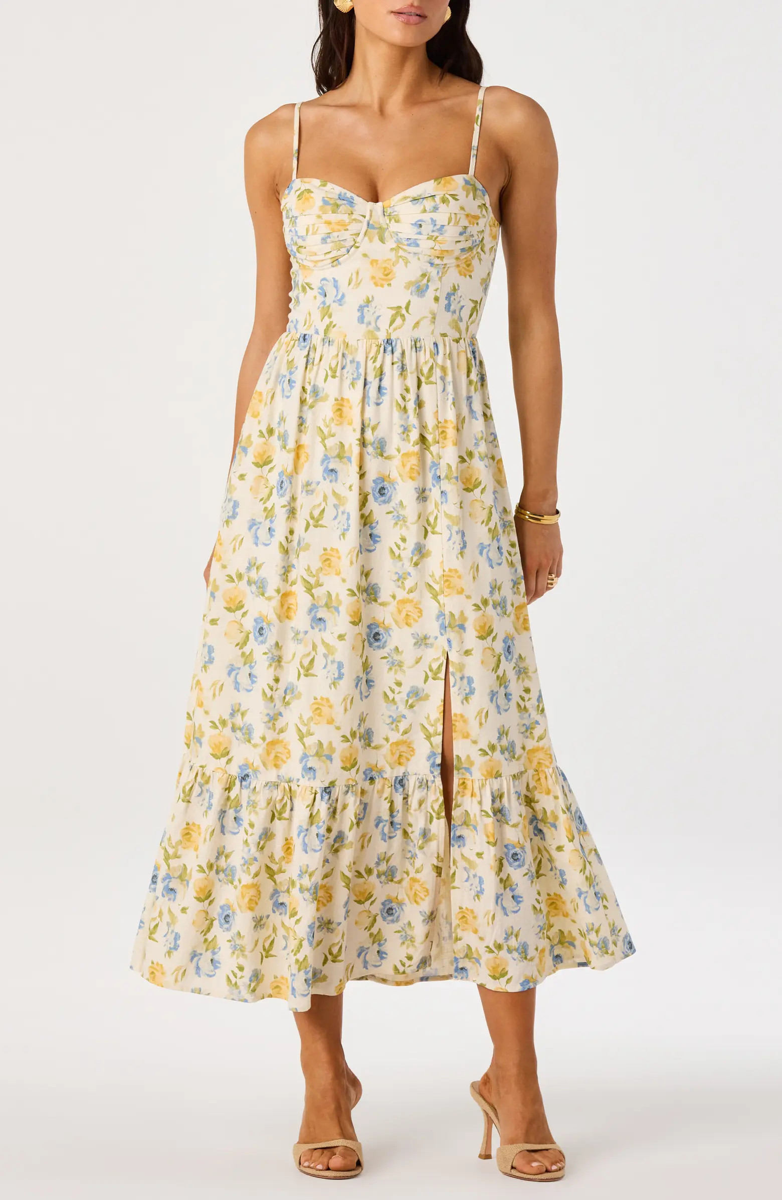 ASTR the Label Floral Pleated Bust Fit & Flare Sundress | Nordstromrack | Nordstrom Rack