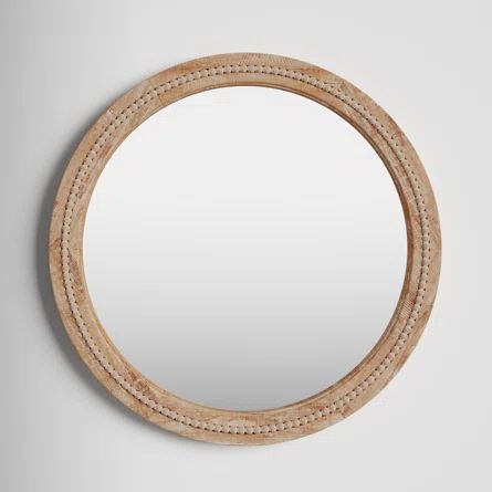 Elle Wood Distressed Wall Mirror with Beaded Detailing | Wayfair Professional