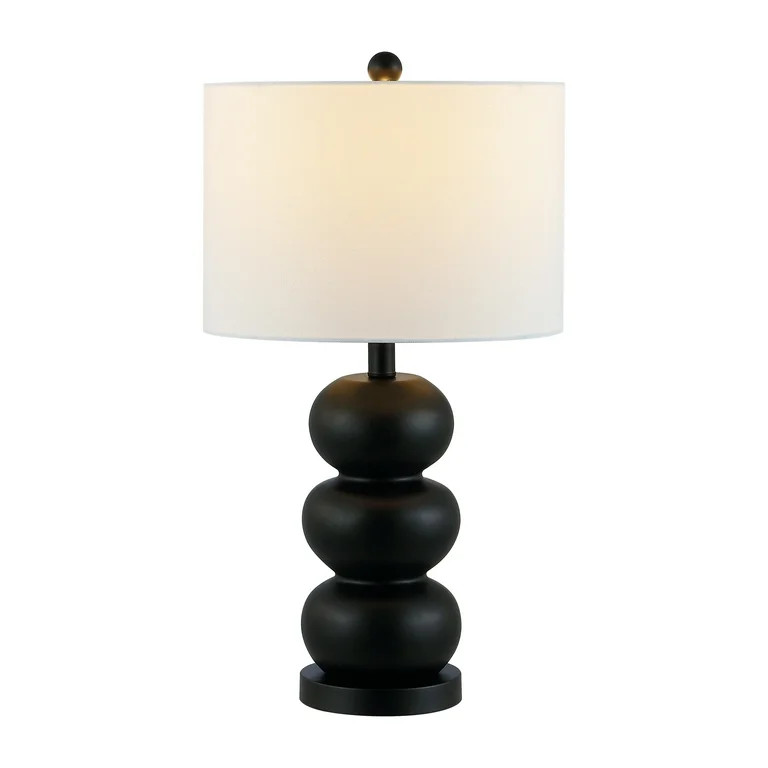 SAFAVIEH Ioanna 24 in. Modern Black Resin Table Lamp with White Linen Shade | Walmart (US)