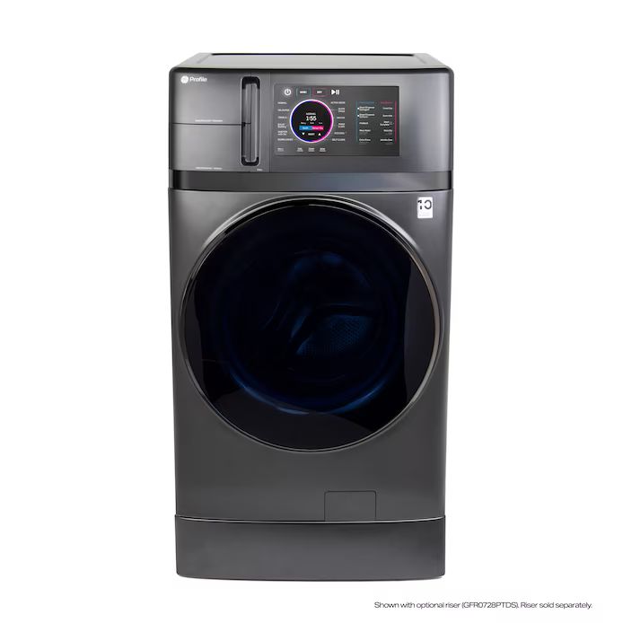 GE Profile 4.8-cu ft Carbon Graphite Ventless All-in-One Washer Dryer with Pedestal | Lowe's