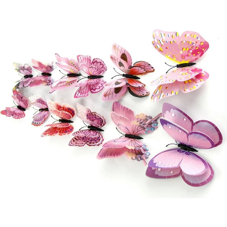DAGOU 3D Butterfly Wall Decor 24 Pcs, Butterfly Decorations for Birthday Decorations,Butterfly Pa... | Walmart (US)