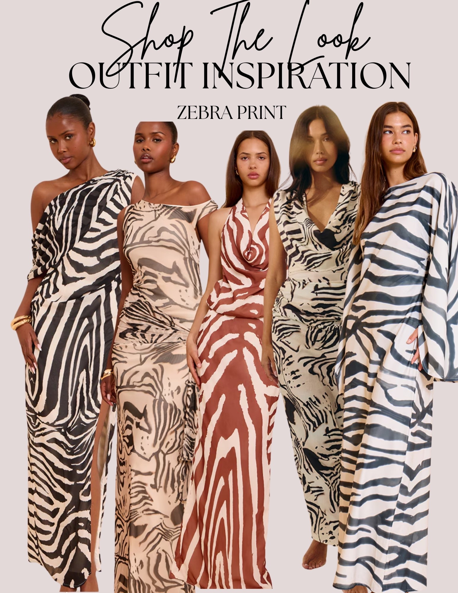 Zebra print dresses for special occasions, parties, wedding guest or date night outfit. Great print for Fall/Autumn. Maxi dresses.

#LTKFindsUnder100 #LTKParties #LTKWedding