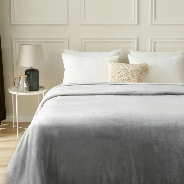 Better Homes & Gardens Luxury Velvet Plush Blanket, Solid Silver, Full/Queen size, Adult/Teen | Walmart (US)