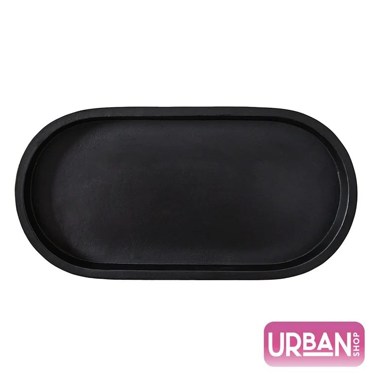 Urban Shop Black Ceramic Oval Tray, 11.8" W | Walmart (US)