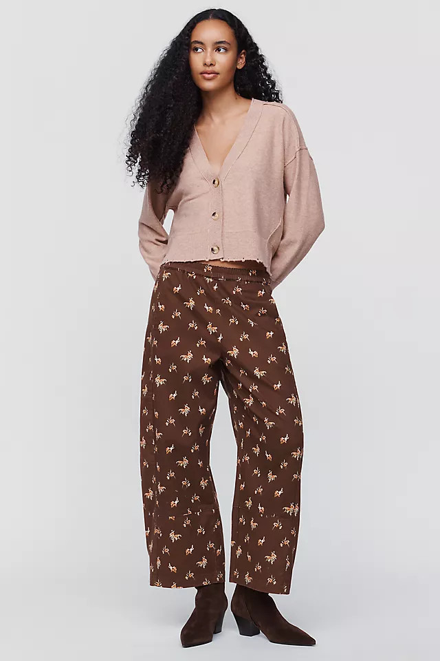 Izzie Relaxed Printed Pull On Barrel Pants | Anthropologie (US)