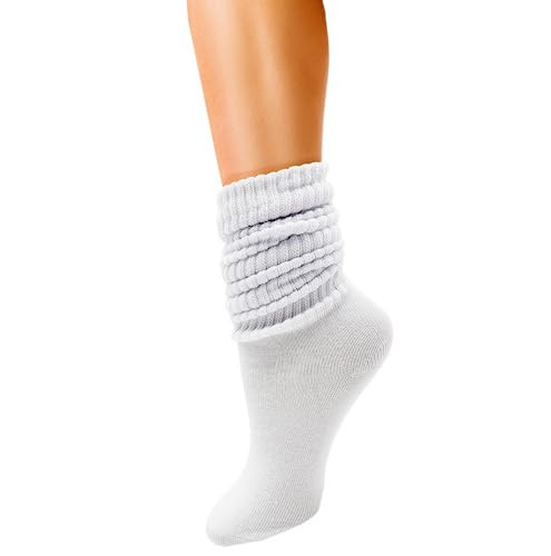 Winterlace Slouch Sock for Women, 1-Pair, Soft Extra Long Scrunch Knee High Sock Premium (US, Alpha, One Size, Regular, Regular, White) | Amazon (US)
