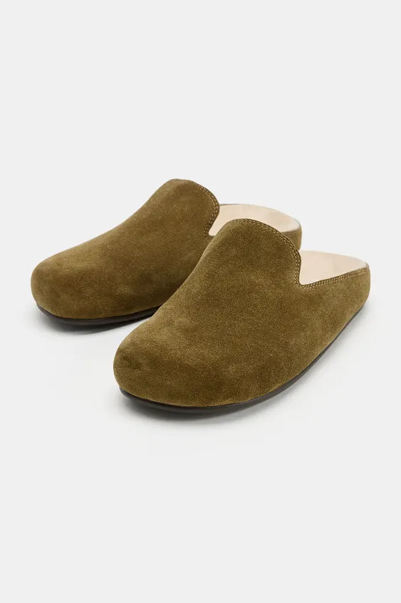 SPLIT SUEDE CLOG SHOES | Zara UK