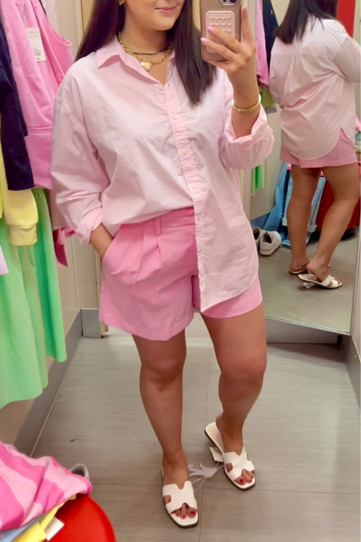 All pink tailored look at Target / wearing size L in top / 14 in shorts(I could have done about 12 but I was more comfortable in the 14)

Shorts on sale for 20% off!

#LTKfindsunder50 #LTKmidsize #LTKsalealert