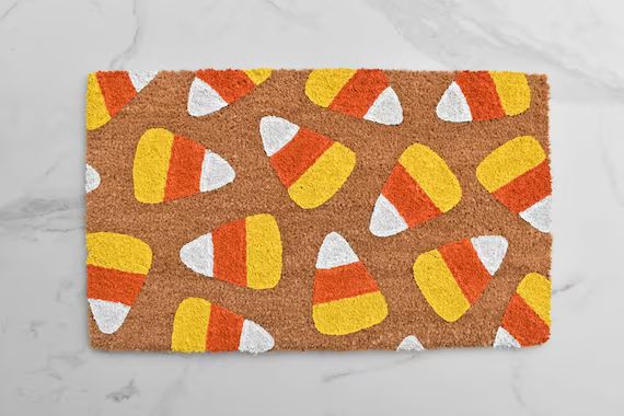 Candy Corn Doormat, Halloween Doormat, Cute Doormat, Halloween Decor, Front Door Mat, Candy Corn,... | Etsy (US)