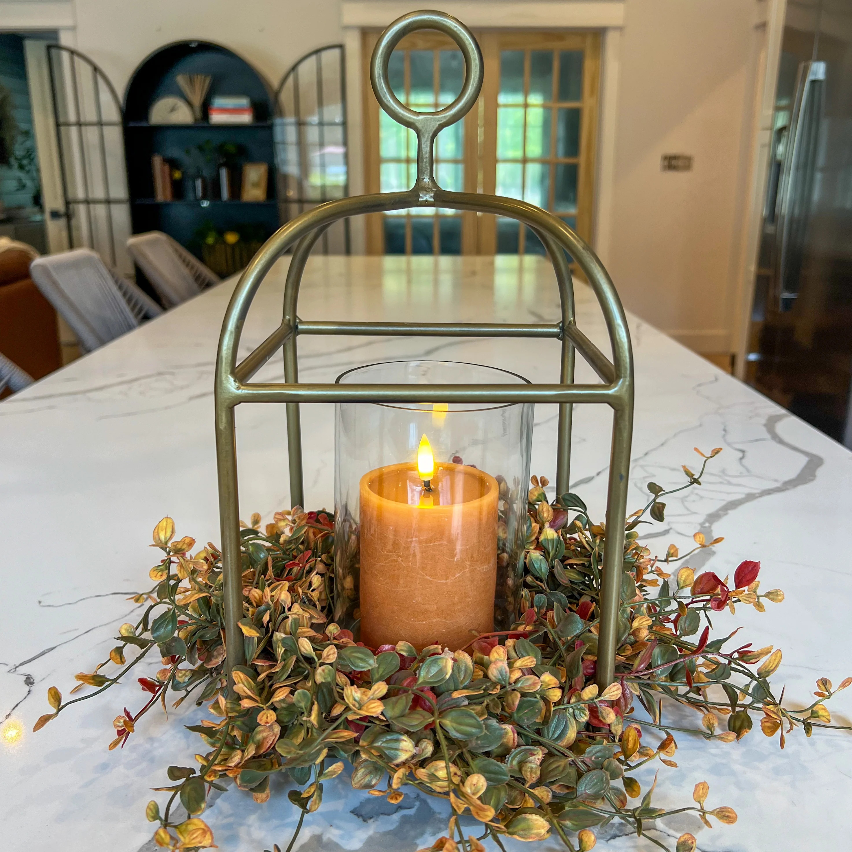 Brushed Gold Metal Lantern | MJHome