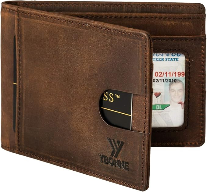 Functional Compact RFID Blocking Bifold Wallet for Men, Made of Finest Genuine Leather | Amazon (US)