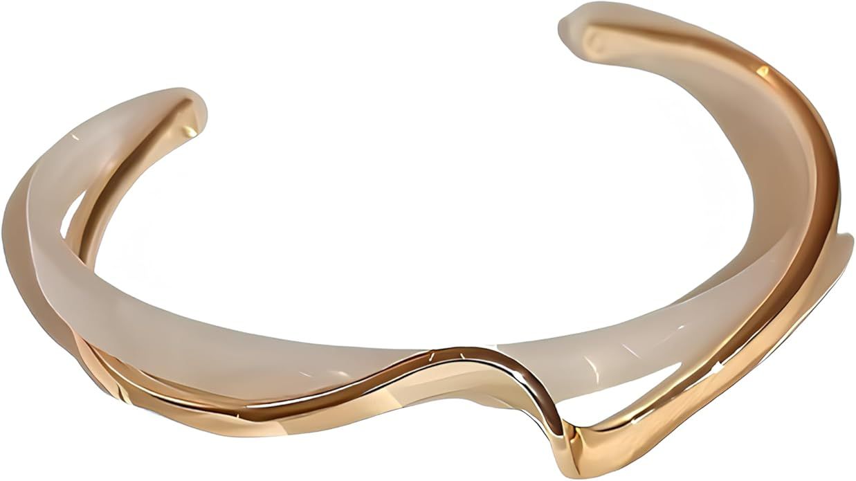 Womens handmade Bracelet-Geometric Shellfish rose gold C-shaped Open Cuff Western & Inspirational... | Amazon (US)