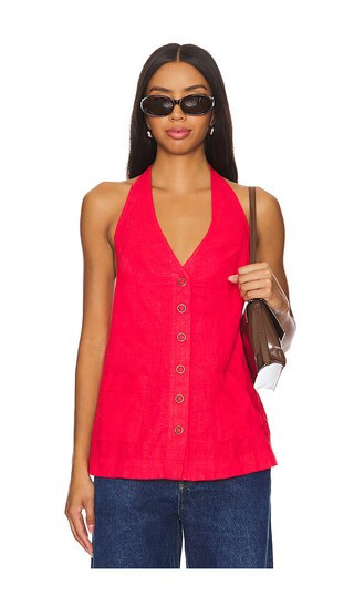 Free People Scout Halter Top in Red. - size XS | Revolve Clothing (Global)