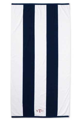 Rugby Stripe Beach Towel | Lands' End (US)