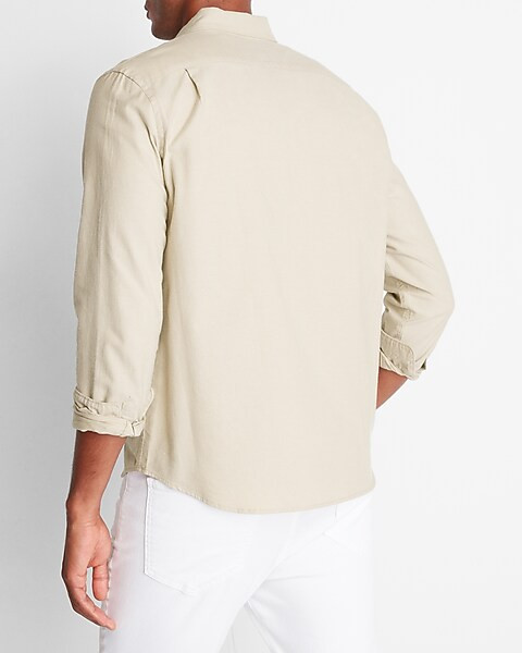 Slim Solid Stretch Oxford Shirt | Express