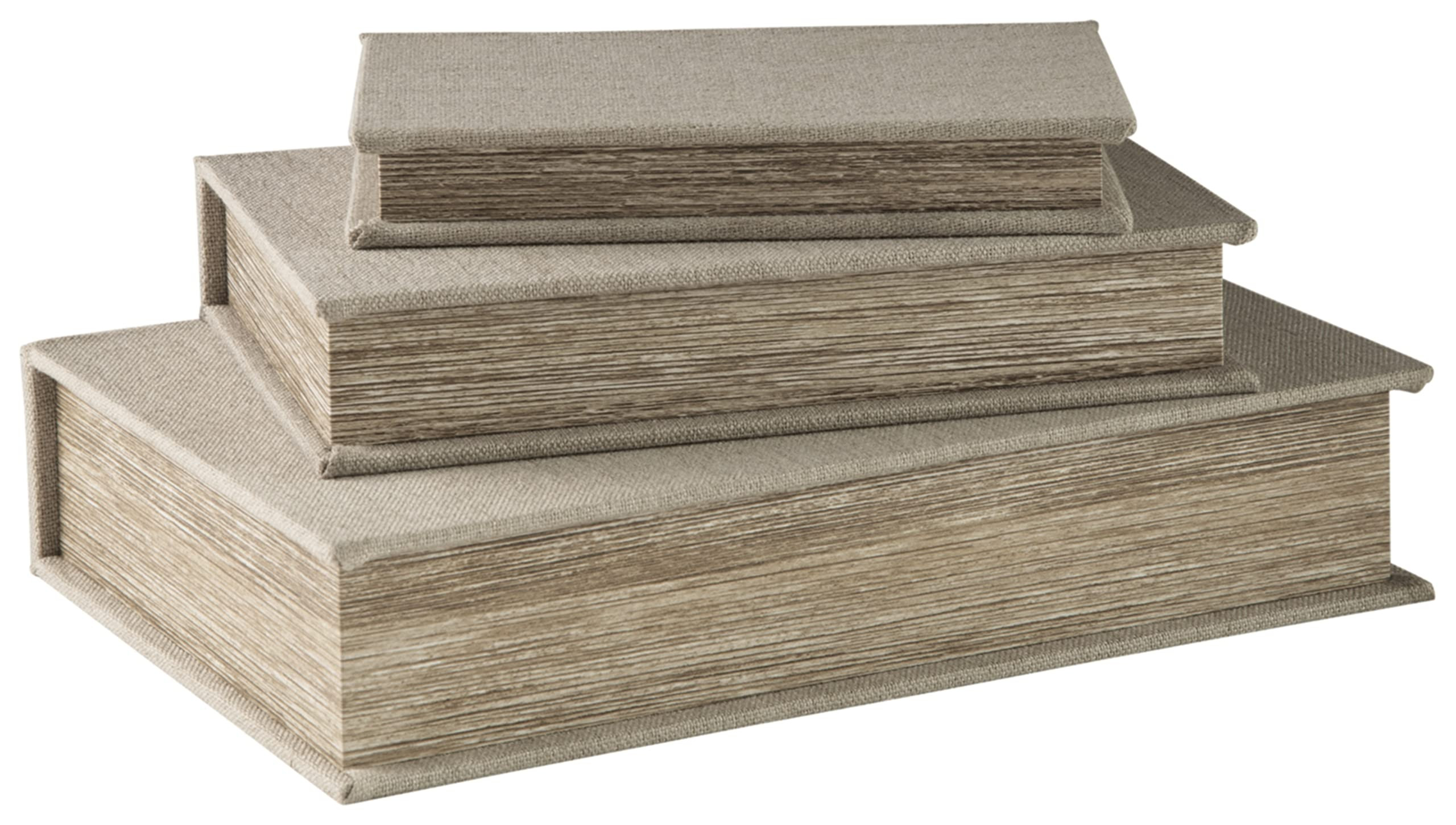 Signature Design by Ashley Jolina Vintage 3 Piece Faux Book Keepsake Storage Box Set, Gray | Amazon (US)