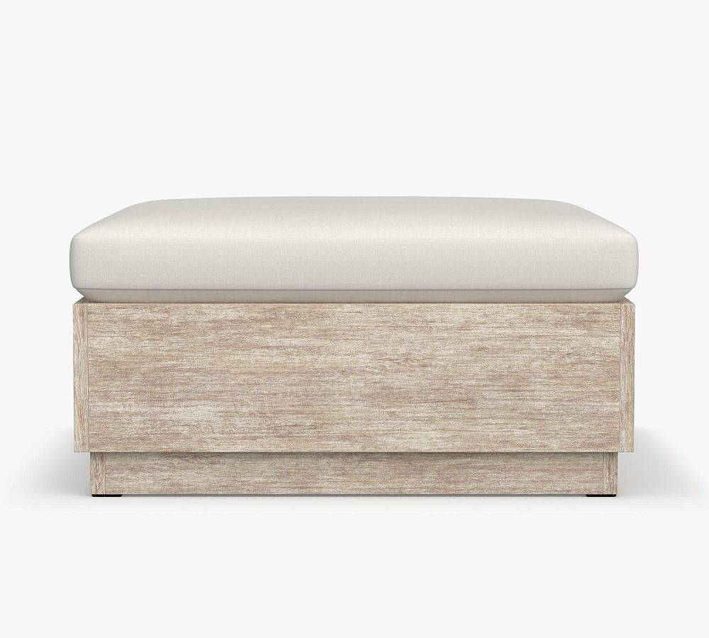 Indio Eucalyptus Modern Platform Outdoor Ottoman (33") | Pottery Barn (US)
