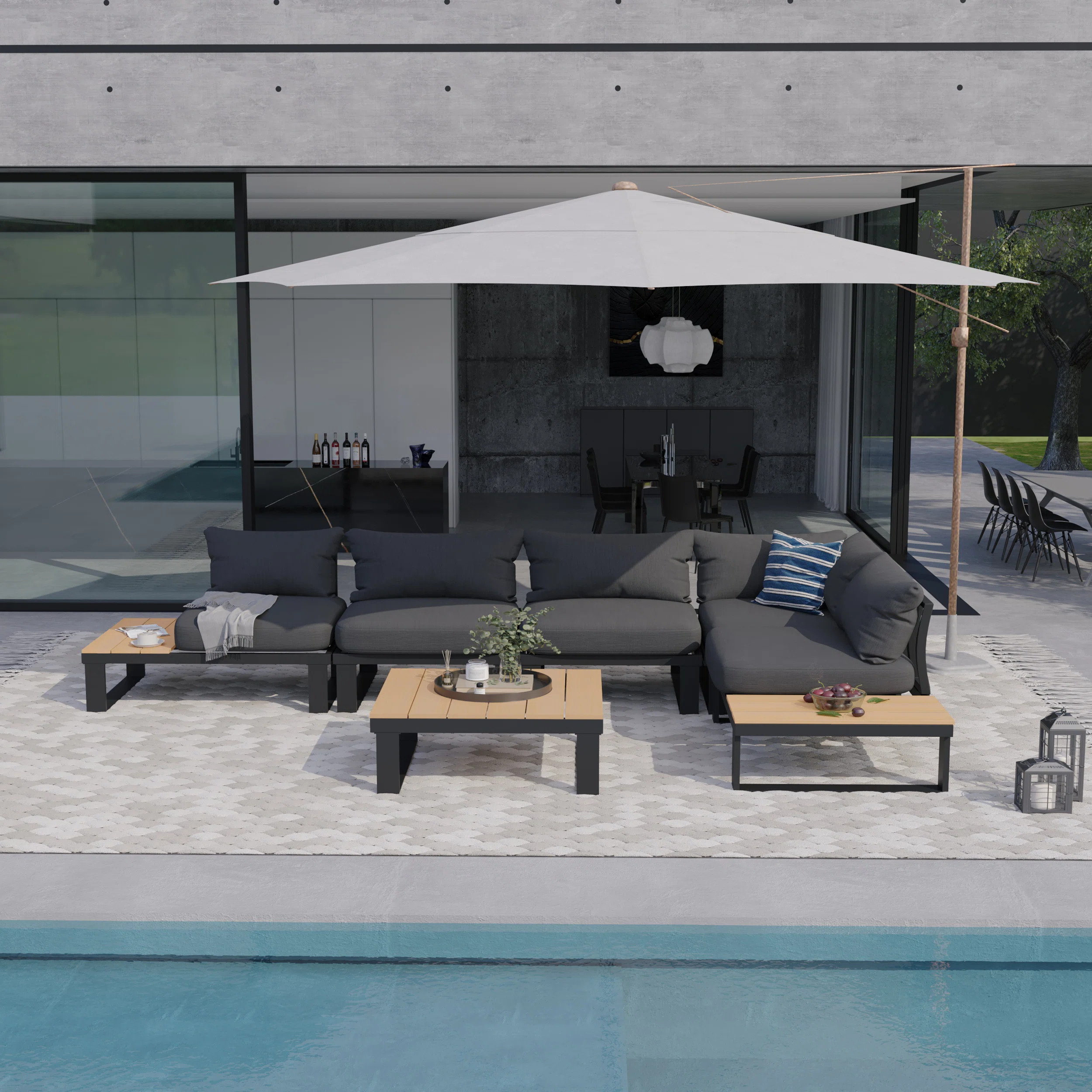 Latitude Run\u00ae 6-Pieces Aluminum Patio Sectional Set & Reviews | Wayfair | Wayfair North America