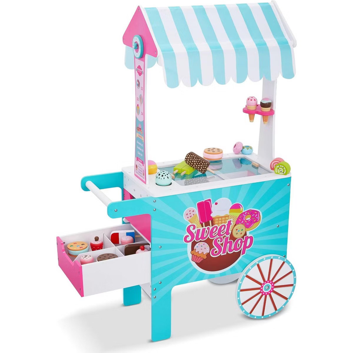 Lil’ Jumbl Wooden Sweet Treats Playset, Pretend Ice Cream Cart for Kids w/ 20+ Ice Cream Cone &... | Target