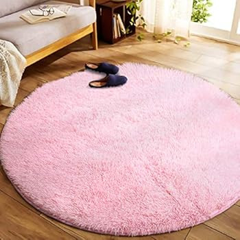 YOH Fluffy Soft Round Area Rugs for Kids Girls Room Princess Castle Plush Shaggy Carpet Cute Circ... | Amazon (US)