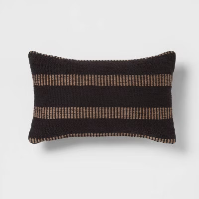 Woven Linework Lumbar Throw Pillow Black - Threshold™ | Target