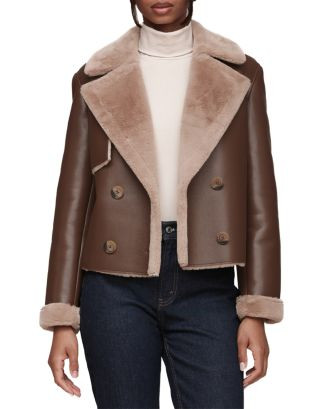 Double Breasted Faux Shearling Jacket | Bloomingdale's (US)
