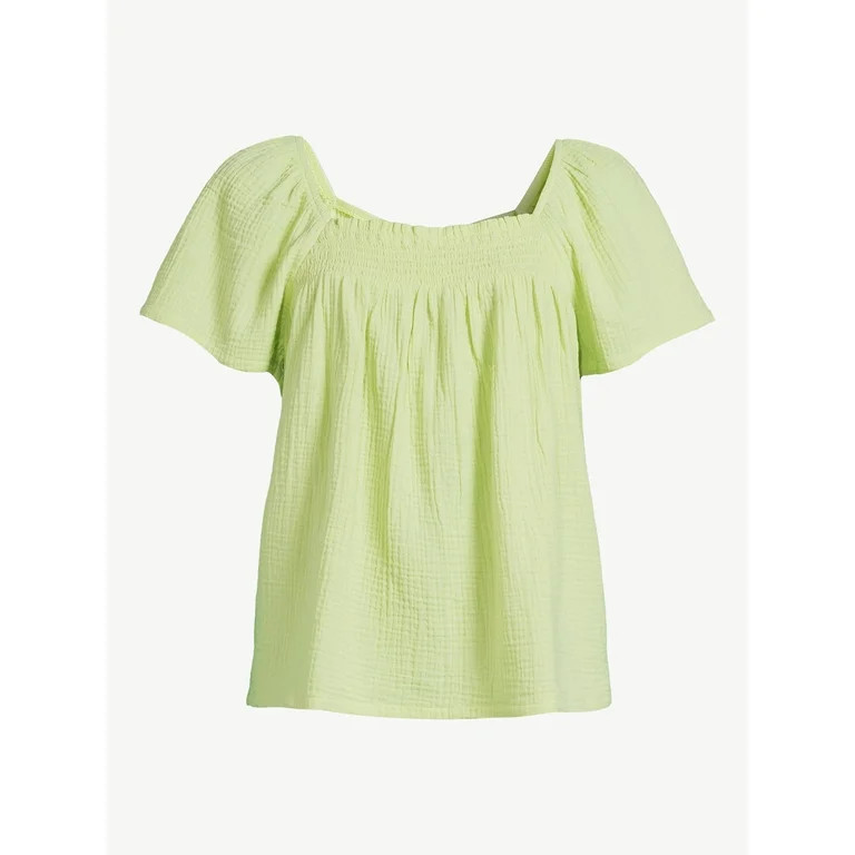 Joyspun Women's Puff Sleeve Gauze Sleep Top, Sizes S to 3X | Walmart (US)