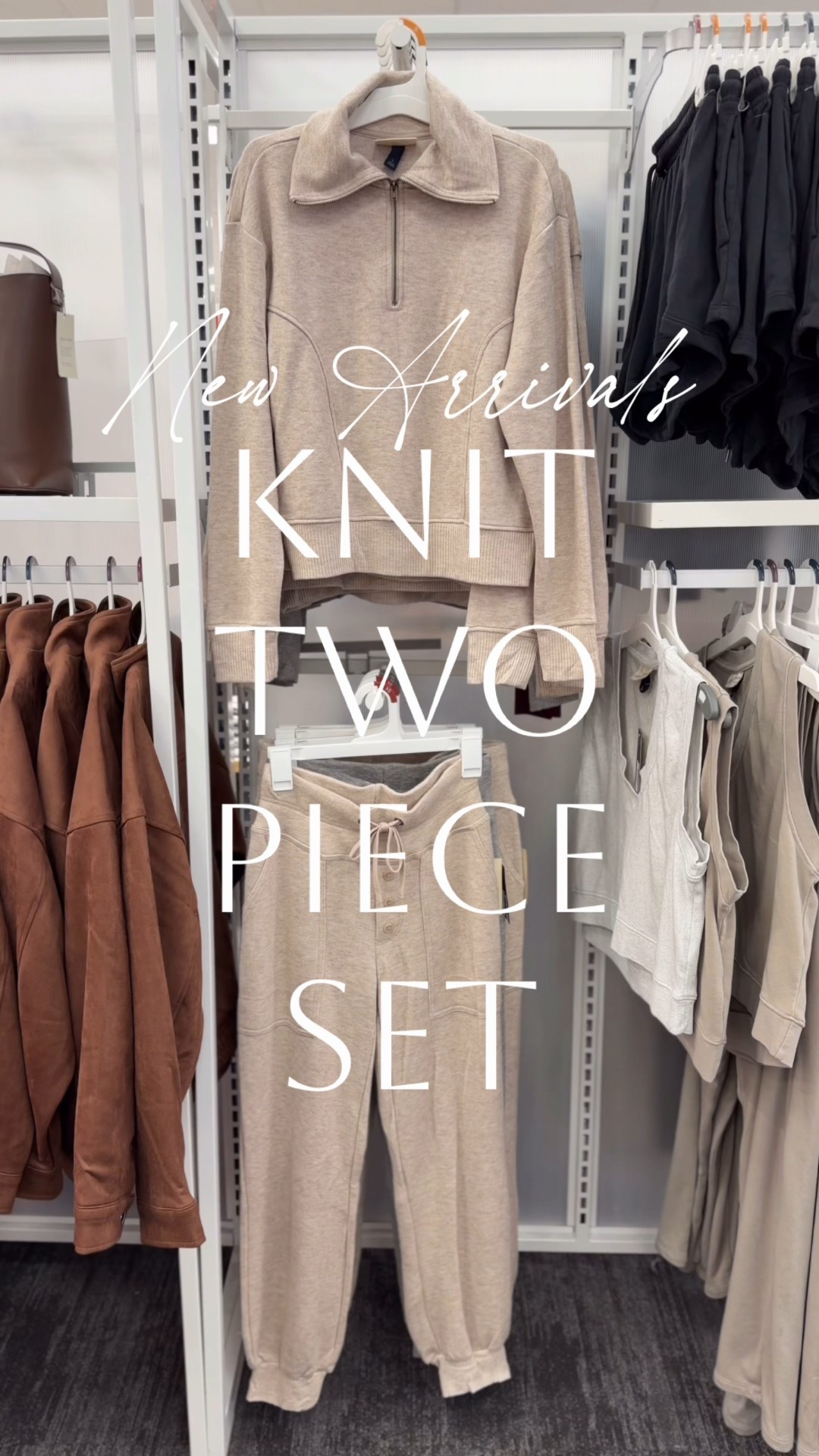 Knit two piece set // new at Target! You won’t want to miss these!🤩 The comfiest lounge set to wear now and all winter long! This quarter zip pullover and jogger combo is such a winner! Love how soft these pieces are and the neutral color combos! The front button details on the joggers are so cute and I love the pockets and drawstring waist! Would be super cute with a puffer vest or a wool coat for an added layer! This set feels luxe without the price tag! Mix and match the colors or go for a monochromatic look! Style together or separately! I’m 5’7” and grabbed my true size XS in the lounge pants and small in the sweatshirt! Perfect for holiday travel, errands, school drop-off, lounging, everyday wear, and more!

#LTKTravel #LTKActive #LTKFindsUnder50