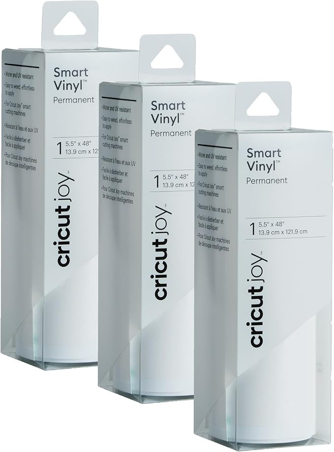 Cricut Joy Smart Permanent Glossy Vinyl, White | 3-Pack of 4ft Rolls (5.5" x 48") - Matless Cutti... | Amazon (US)