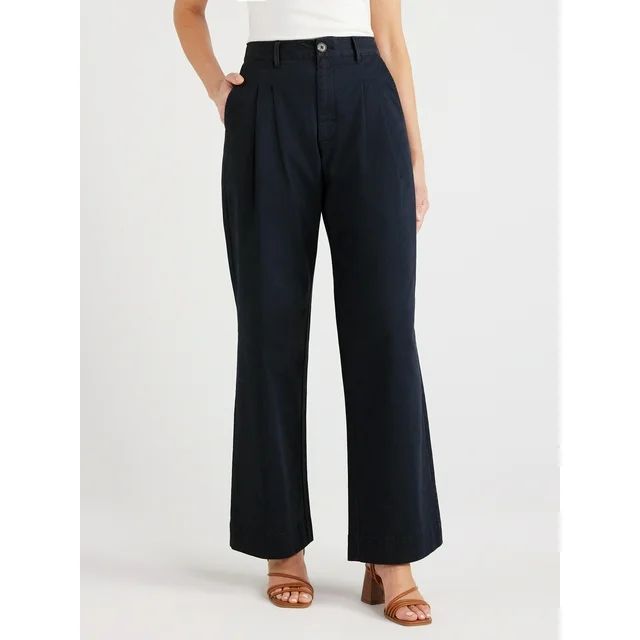 Free Assembly Women’s Wide Leg Chino Pants, 31” Inseam, Sizes 0-22 | Walmart (US)