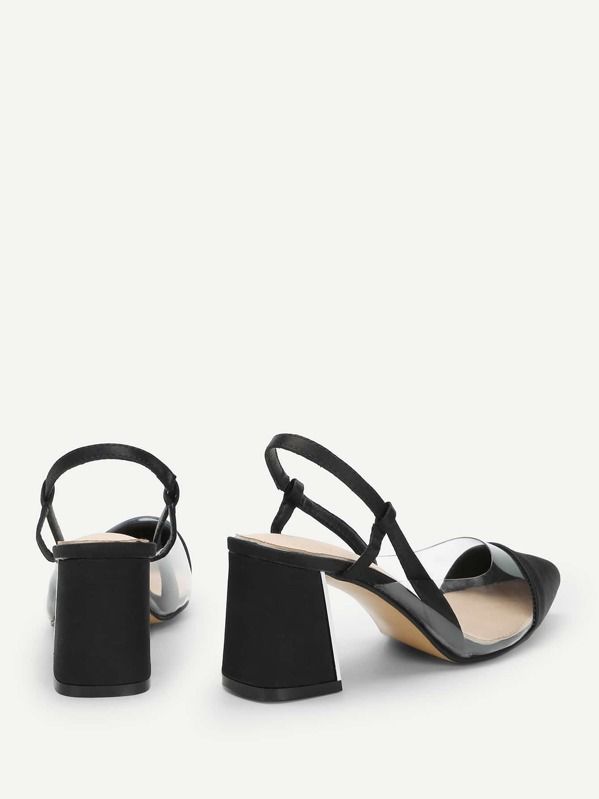 Transparent Cap Toe Chunky Heels | SHEIN