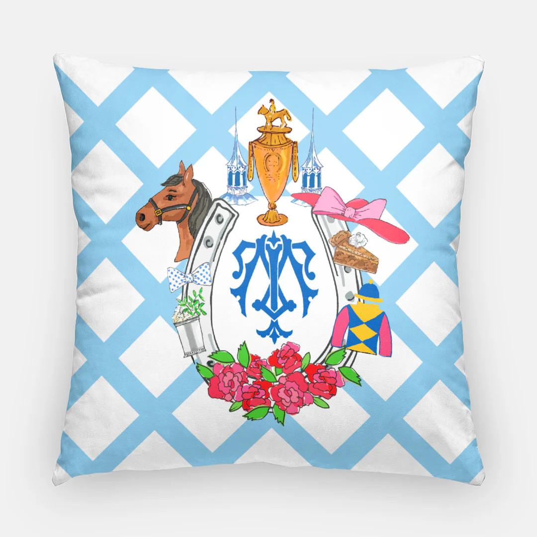 Kentucky Derby-Themed Personalized Pillow Cover, 20"x20" | Taylor Beach Design